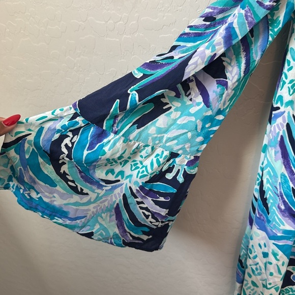 Lilly Pulitzer Nevie Off Shoulder Dress in Alotta Colada Pineapple Size XS - Picture 6 of 8